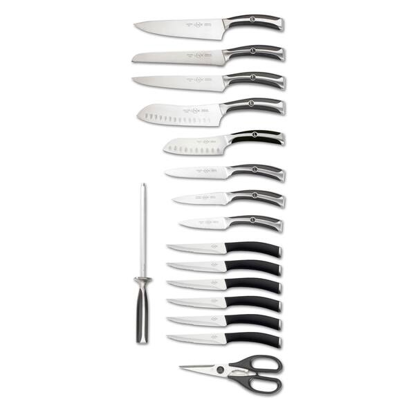 17 PCS Kitchen Knife Set with Block 1.4116 German Steel knife
