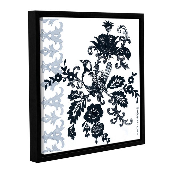 Anita Phillips 'Bird in Black' Gallery Wrapped Floater Framed Canvas. Opens flyout.