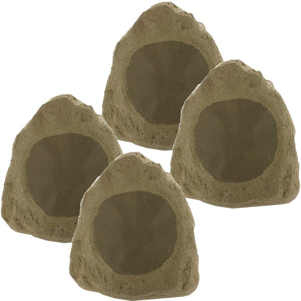 Theater Solutions 4R6S Outdoor Waterproof 6.5-inch 1600-watt Sandstone Rock Speakers (Set of 4 