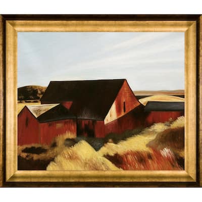 La Pastiche Edward Hopper 'Cobb's Barns, South Truro, 1933' Hand Painted Framed Canvas Art