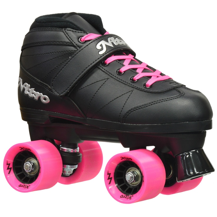 Epic New Classic Black & Pink High-Top Quad Roller Skate Bundle w/ Bag,  Laces, & Pom Poms! (As Is Item) - Bed Bath & Beyond - 31804634