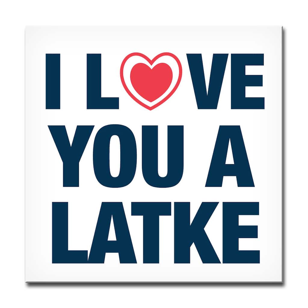 Ready2HangArt 'I Love you a Latke' Hanukkah Canvas Wall Art