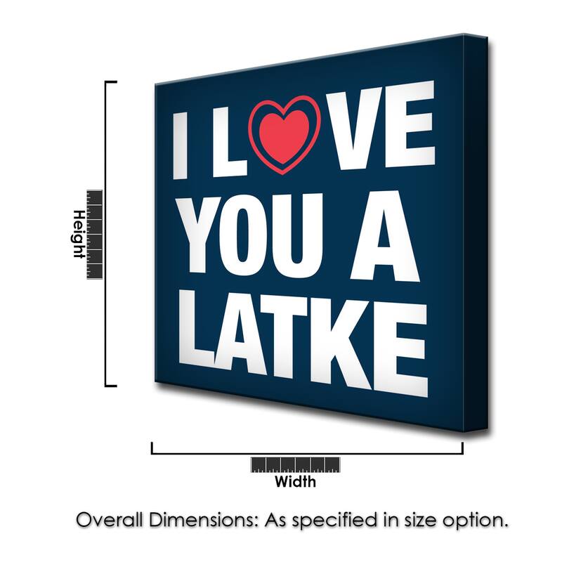 Ready2HangArt 'I Love you a Latke' Hanukkah Canvas Wall Art