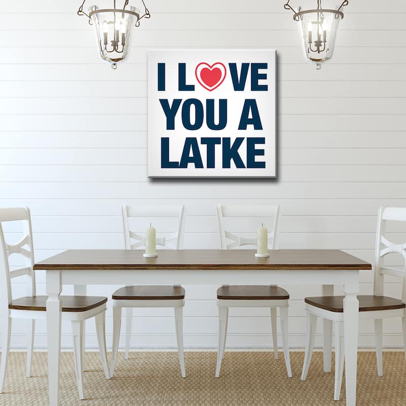 Ready2HangArt 'I Love you a Latke' Hanukkah Canvas Wall Art
