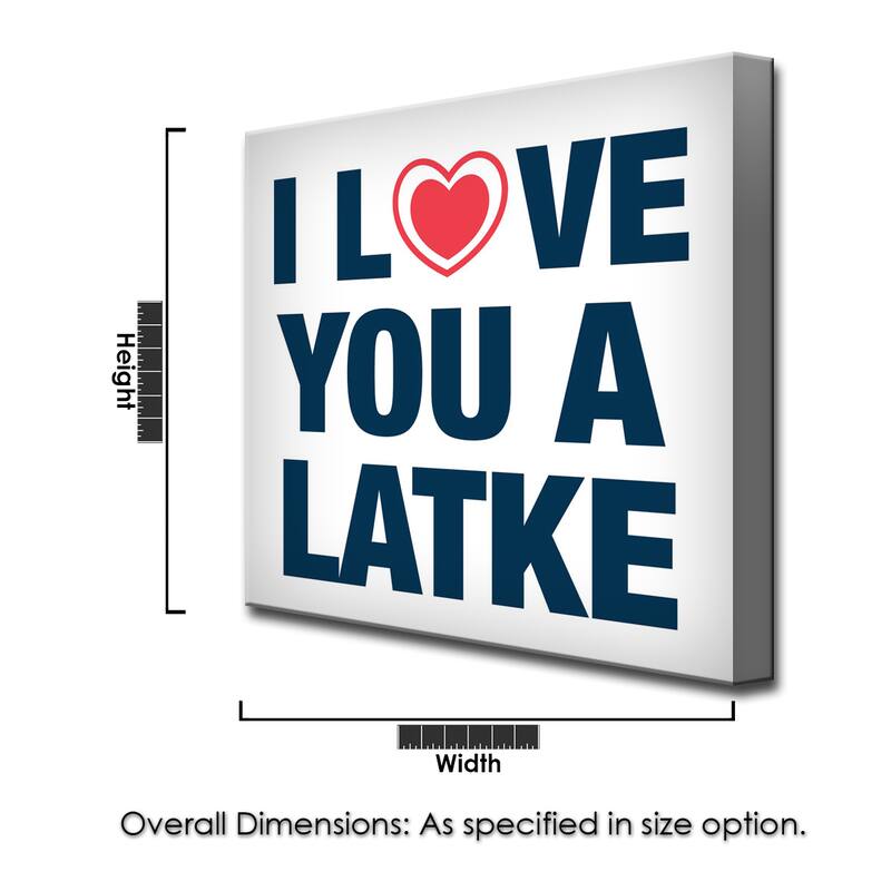 Ready2HangArt 'I Love you a Latke' Hanukkah Canvas Wall Art