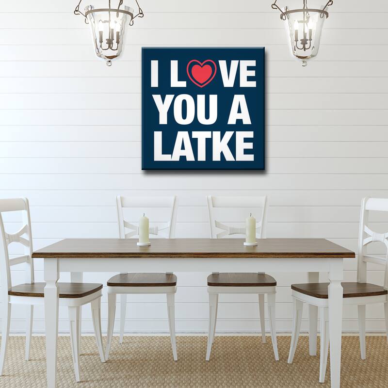 Ready2HangArt 'I Love you a Latke' Hanukkah Canvas Wall Art
