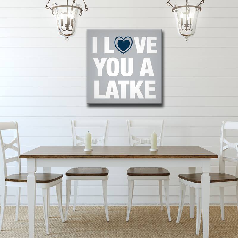 Ready2HangArt 'I Love you a Latke' Hanukkah Canvas Wall Art