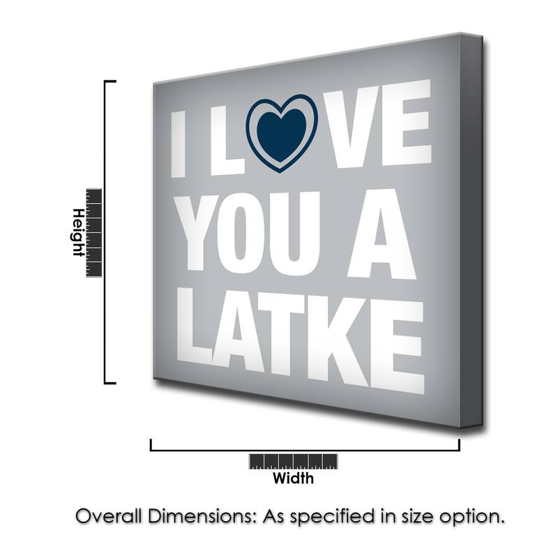 Ready2HangArt 'I Love you a Latke' Hanukkah Canvas Wall Art