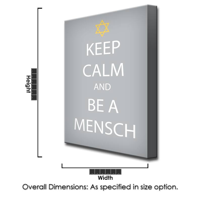 Ready2HangArt 'Keep Calm & be a Mensch' Hanukkah Canvas Wall Art