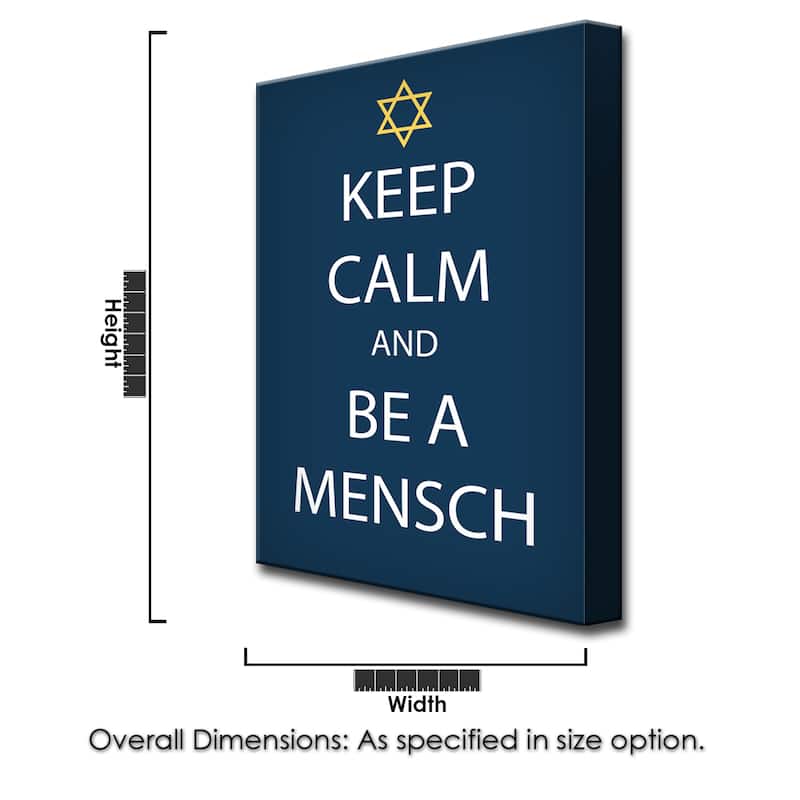 Ready2HangArt 'Keep Calm & be a Mensch' Hanukkah Canvas Wall Art