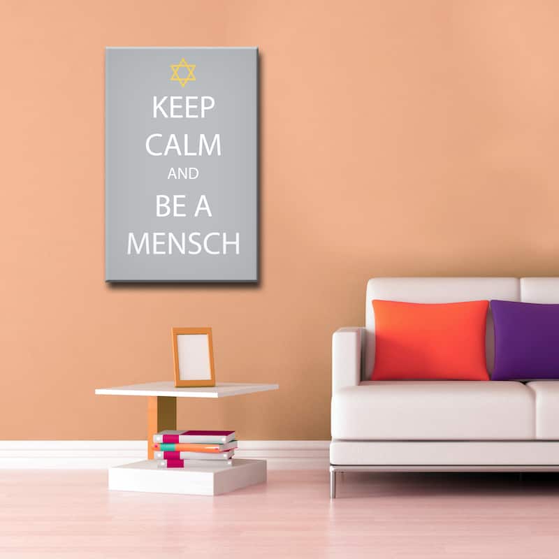 Ready2HangArt 'Keep Calm & be a Mensch' Hanukkah Canvas Wall Art