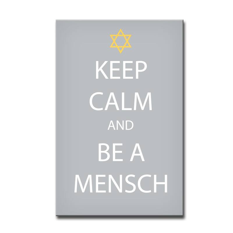 Ready2HangArt 'Keep Calm & be a Mensch' Hanukkah Canvas Wall Art