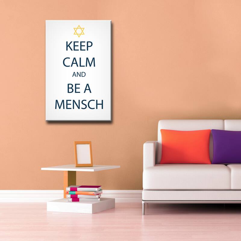 Ready2HangArt 'Keep Calm & be a Mensch' Hanukkah Canvas Wall Art