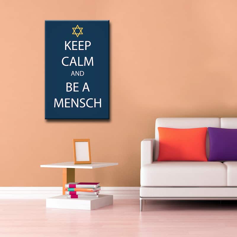 Ready2HangArt 'Keep Calm & be a Mensch' Hanukkah Canvas Wall Art