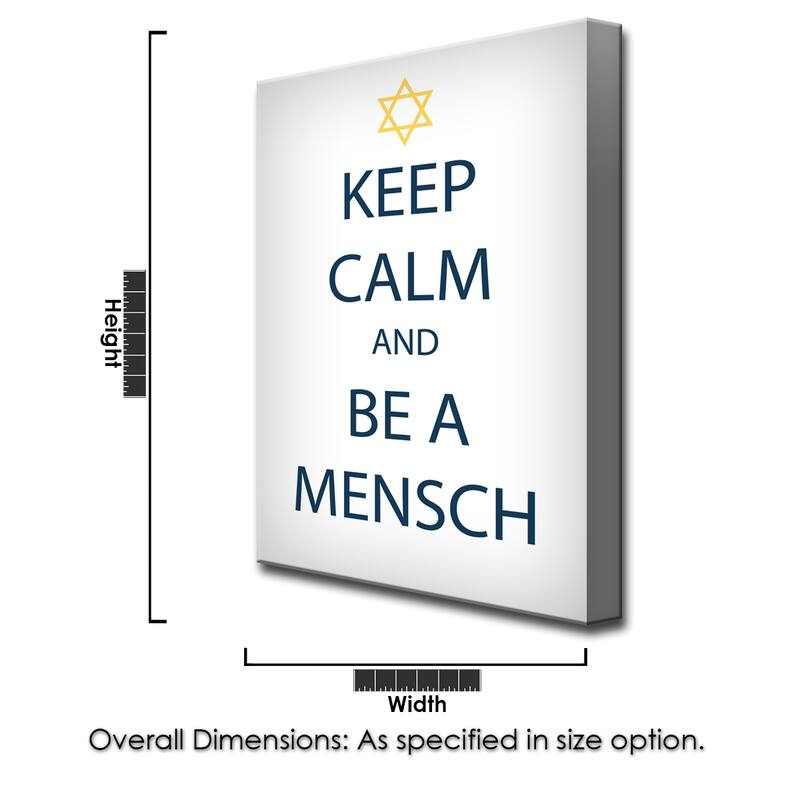 Ready2HangArt 'Keep Calm & be a Mensch' Hanukkah Canvas Wall Art