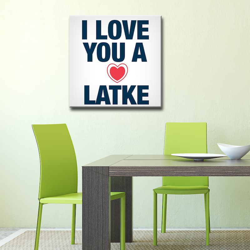 Ready2HangArt 'I Love you a Latke III' Hanukkah Canvas Wall Art