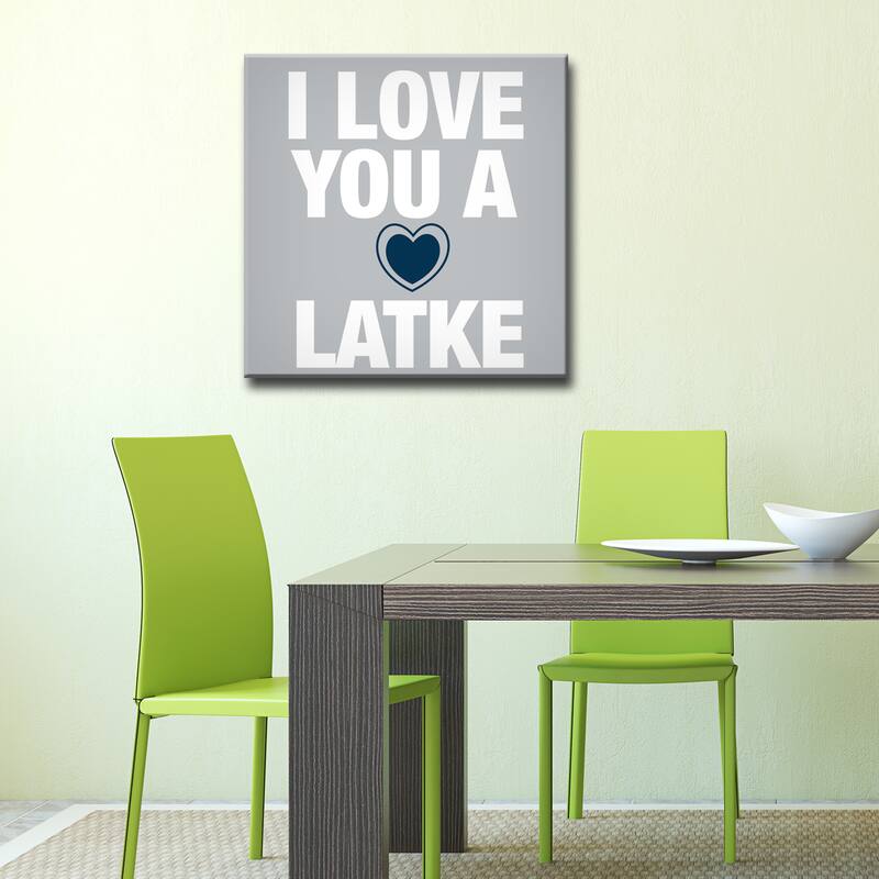 Ready2HangArt 'I Love you a Latke III' Hanukkah Canvas Wall Art
