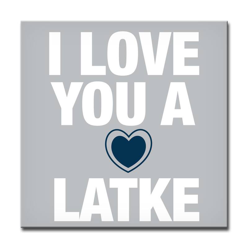 Ready2HangArt 'I Love you a Latke III' Hanukkah Canvas Wall Art - 20" W x 20" H - White