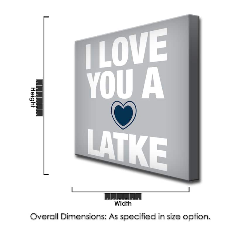 Ready2HangArt 'I Love you a Latke III' Hanukkah Canvas Wall Art