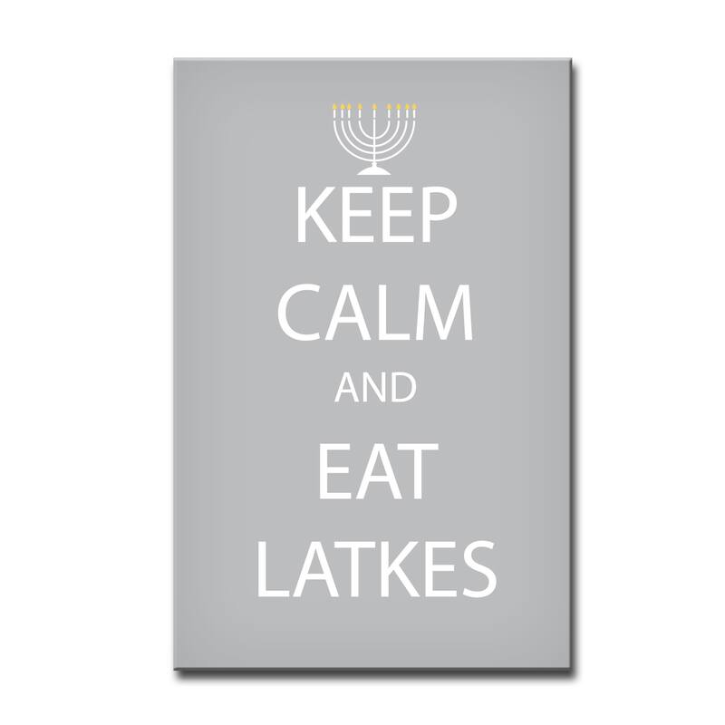Ready2HangArt 'Keep Calm & Eat Latkes' Hanukkah Canvas Wall Art