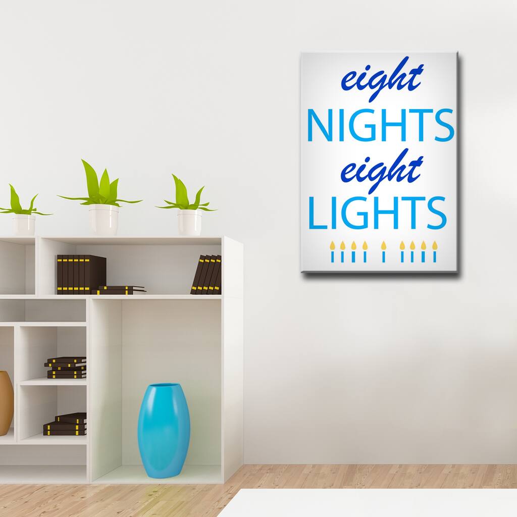 Ready2HangArt 'Eight Nights, Eight Lights' Hanukkah Canvas Wall Art