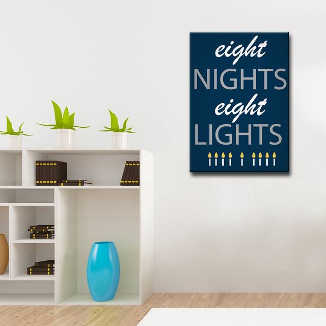 Ready2HangArt 'Eight Nights, Eight Lights' Hanukkah Canvas Wall Art