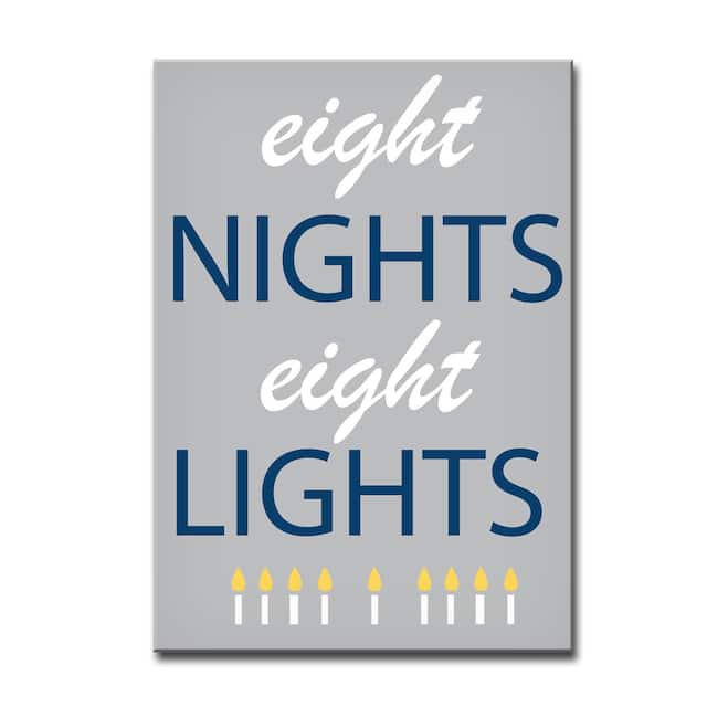 Ready2HangArt 'Eight Nights, Eight Lights' Hanukkah Canvas Wall Art