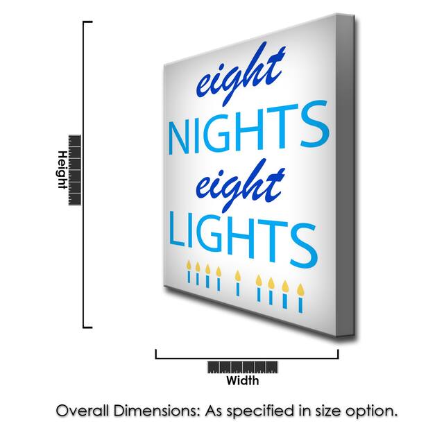 Ready2HangArt 'Eight Nights, Eight Lights' Hanukkah Canvas Wall Art