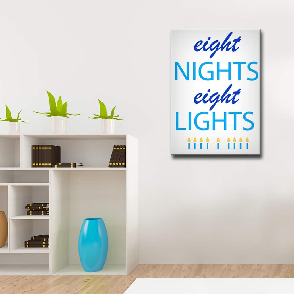 Ready2HangArt 'Eight Nights, Eight Lights' Hanukkah Canvas Wall Art