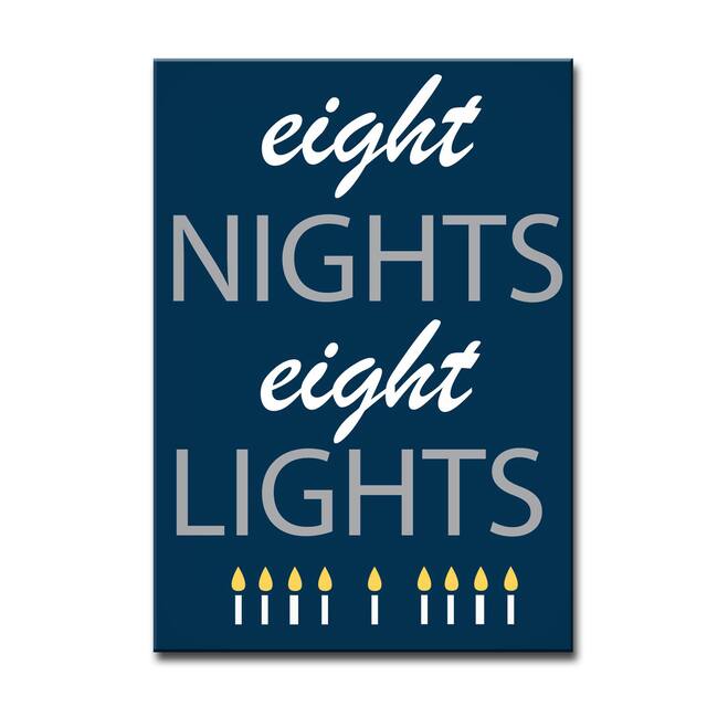 Ready2HangArt 'Eight Nights, Eight Lights' Hanukkah Canvas Wall Art