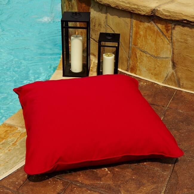 Sorra Home Red Indoor/ Outdoor 26-inch Square Floor Pillow