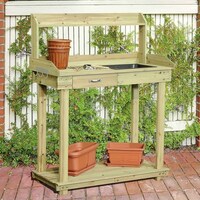 Shop Havenside Home Ormond Outdoor Hardwood Potting Bench Ships