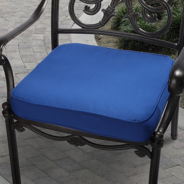 Shop Cobalt Blue Indoor/ Outdoor Square Corded Chair Cushion - Free
