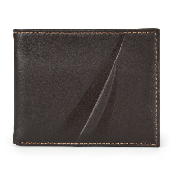 Shop Nautica Men's Genuine Leather Billfold Wallet - Free Shipping On ...