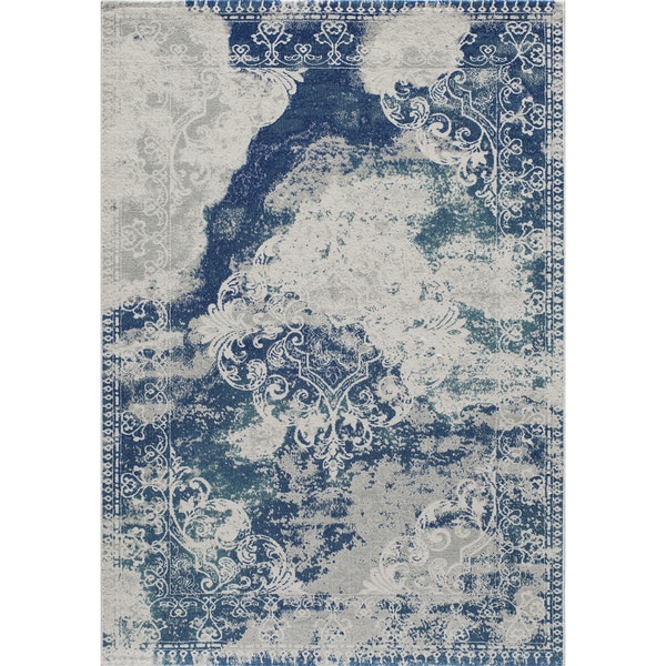 Studio Blue Damask Area Rug (7'10x9'10) Free Shipping Today