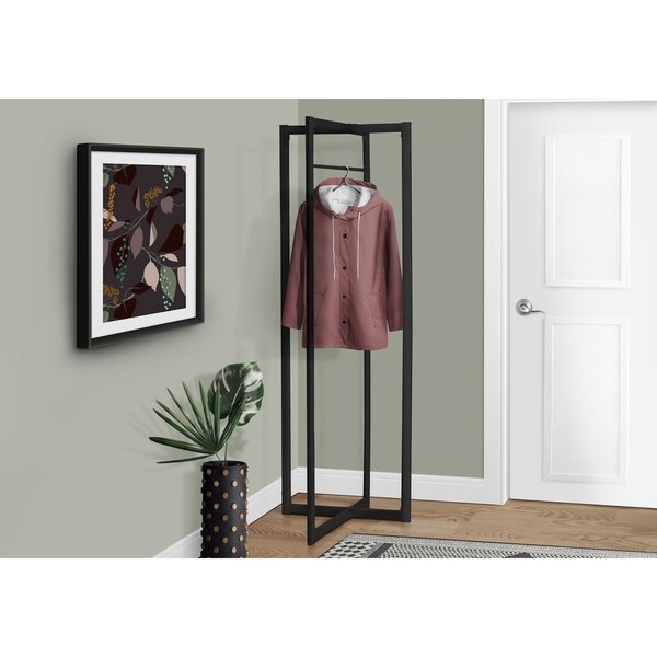 Shop Black Metal 72"High Coat Rack Overstock 10940252