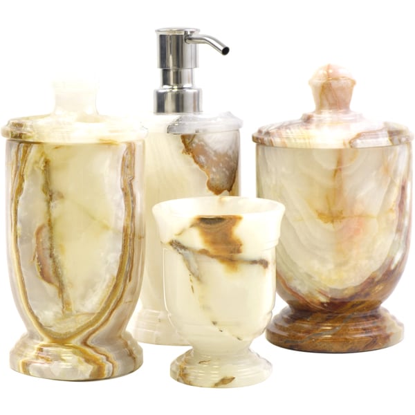 Shop Nature Home Decor Atlantic Collection White Onyx 4 Piece Bathroom