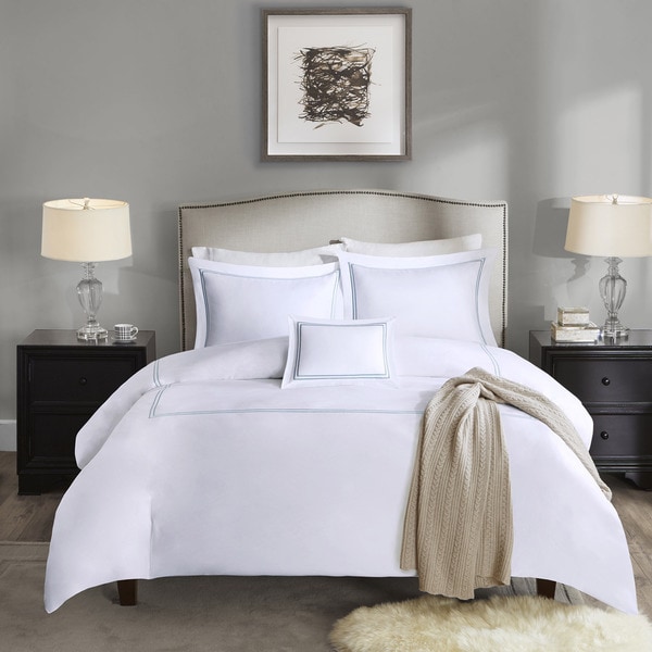 Madison Park Signature 1000 Thread Count Embroidered Cotton Sateen 5 Piece Comforter Set-4 Color Option