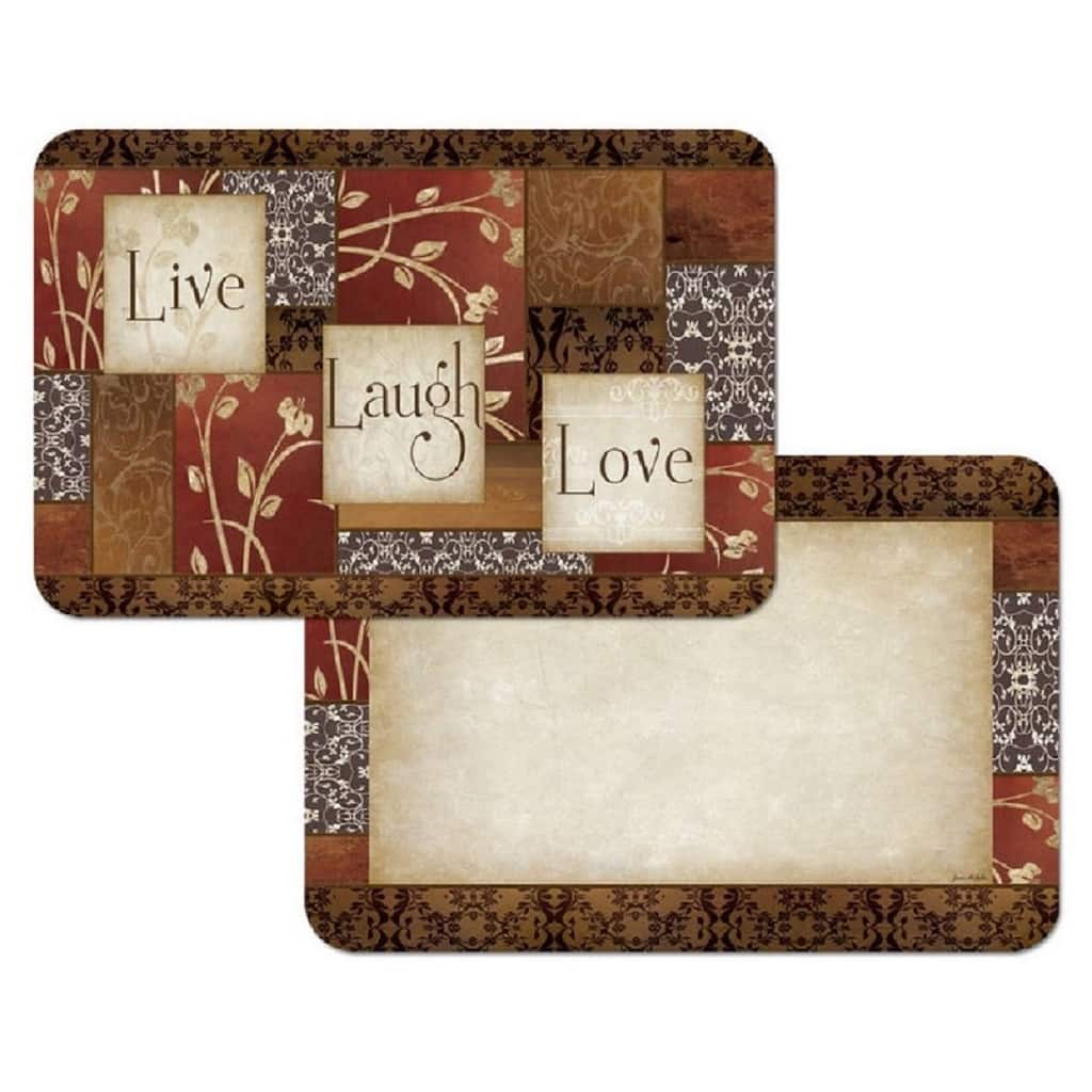 Counterart 'Live, Love, Laugh' Reversible Plastic Placemats (Set of 4)