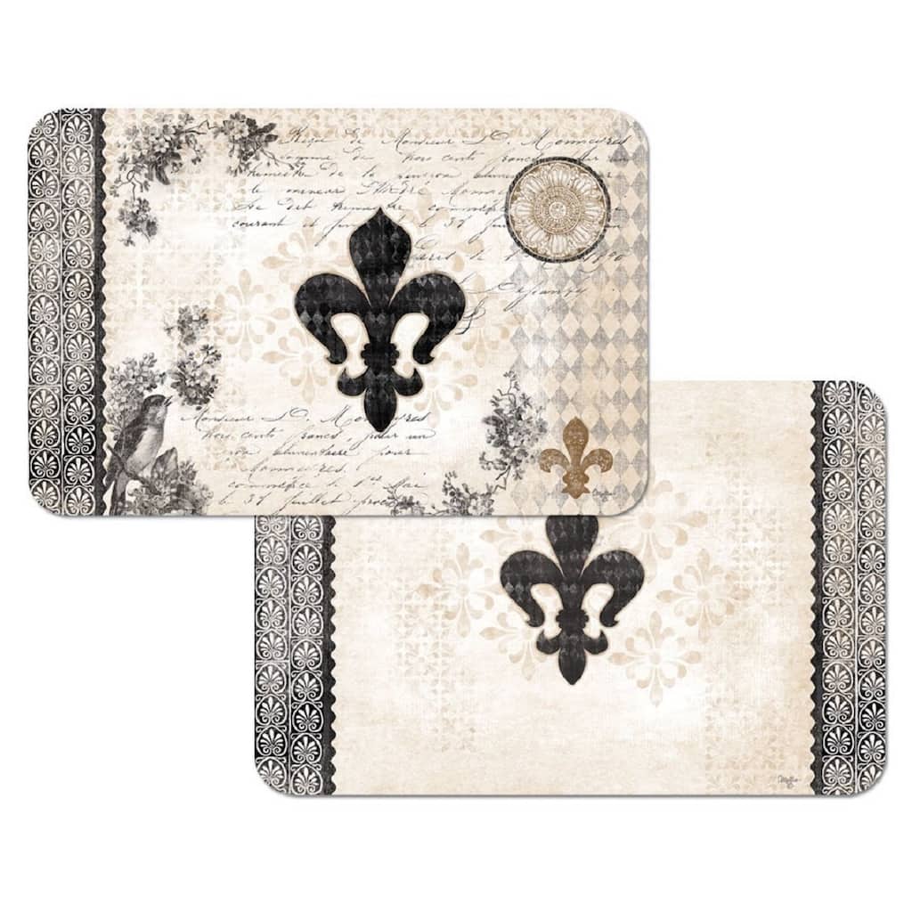 Counterart Reversible Plastic Wipe Clean Placemats - Cherish Fleur de Lis (Set of 4)