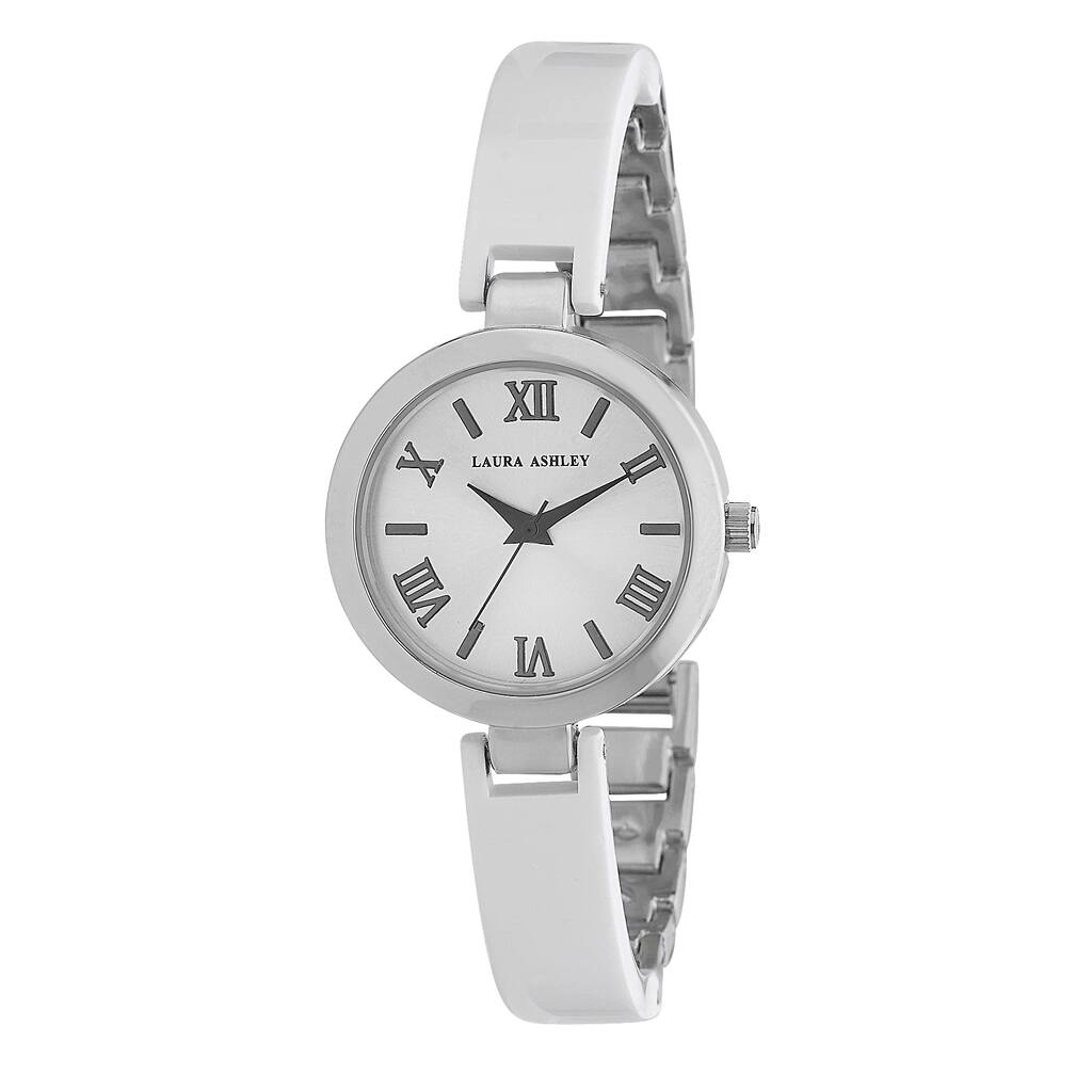 Laura Ashley Ladies White/ Silver Resin Link Watch - White  display picture 2