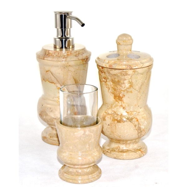 Shop Nature Home Decor Sahara Beige Marble 3Piece Bathroom Accessory