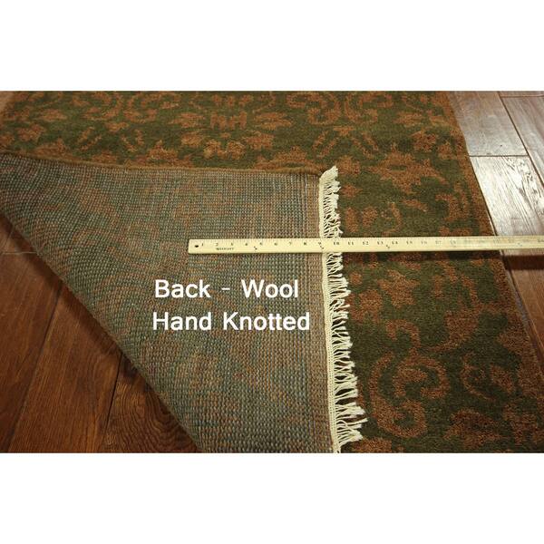 Shop Black Friday Deals On Ht1063 Olive Green And Brown Hand Knotted Wool Floral Tibetan Area Rug 3 X 5 Overstock 10948791
