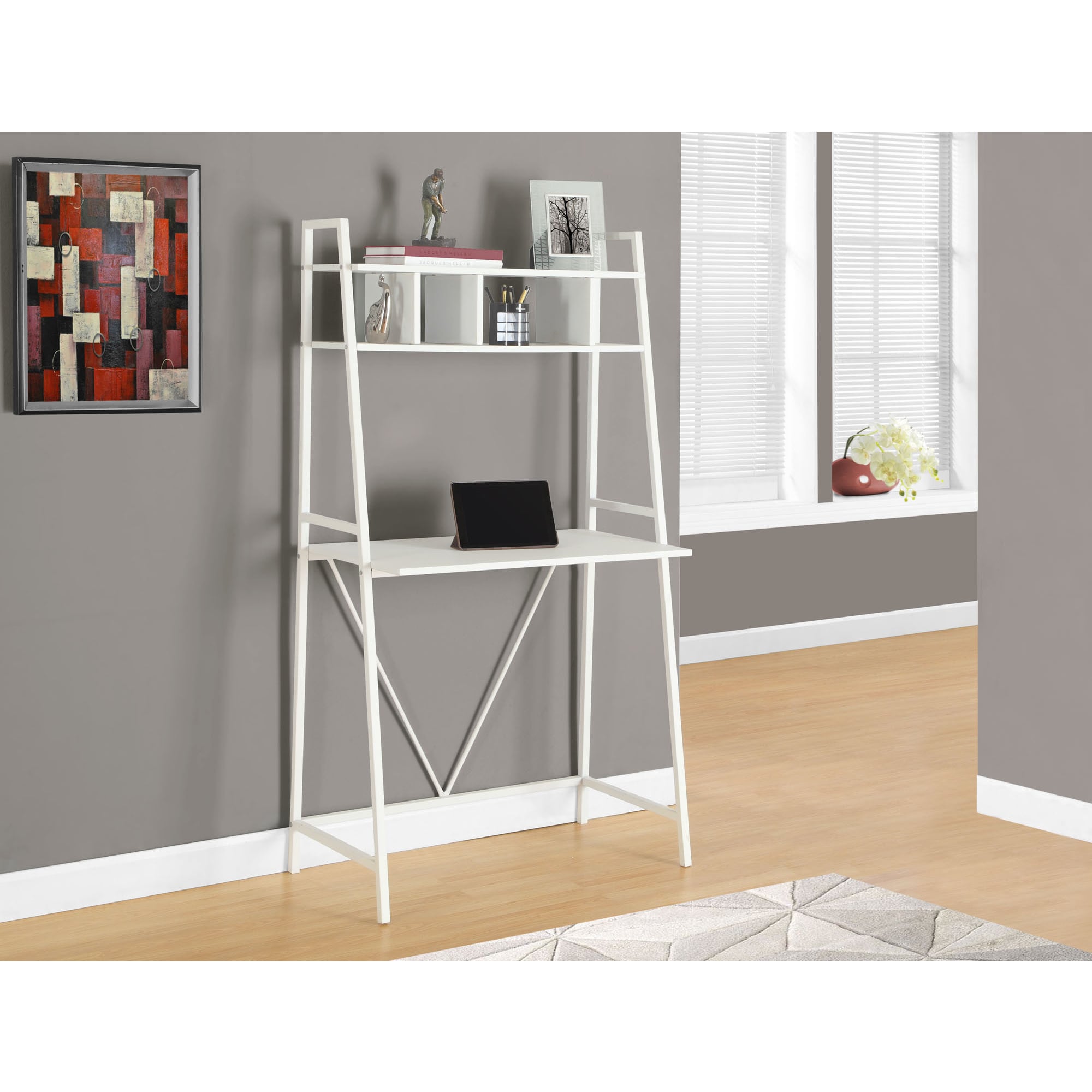 Shop Computer Desk 32 Inches Long White Top Overstock 10949357