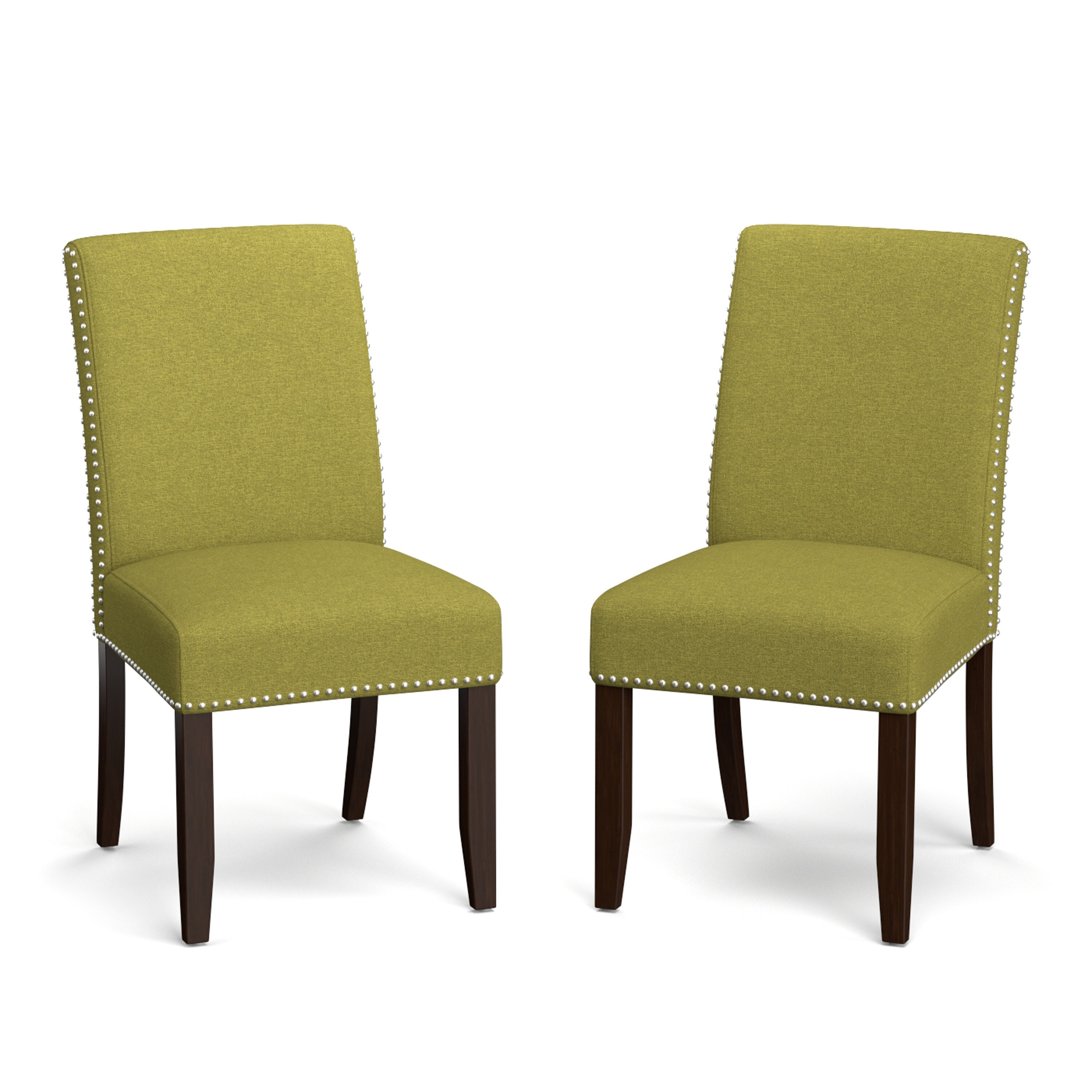 Shop Handy Living Madelyn Green Linen Upholstered Armless Dining Chairs