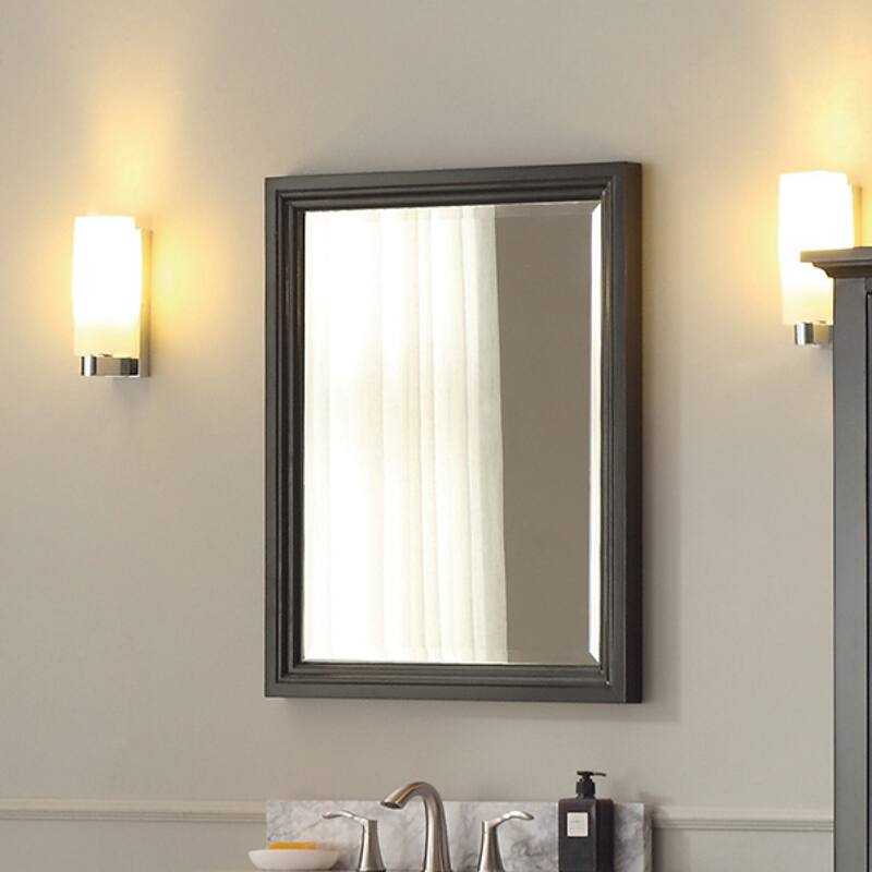 Avanity Thompson 24 in. Wall Mirror - Charcoal Glaze - Charcoal Glaze - 24"W x 30"H