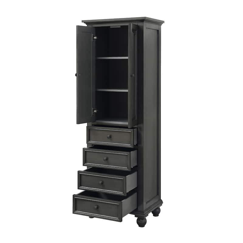Avanity Thompson 24 Inch Charcoal Glaze Linen Cabinet - 24"W x 68"H