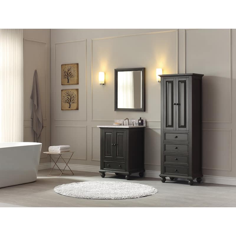 Avanity Thompson 24 Inch Charcoal Glaze Linen Cabinet - 24"W x 68"H