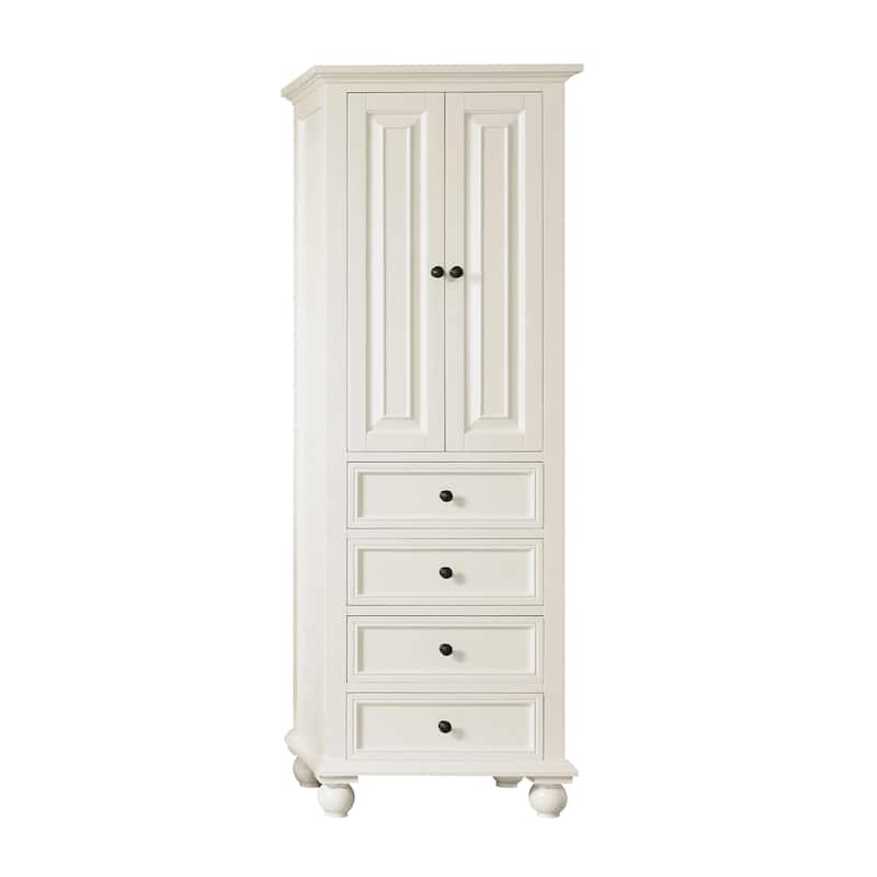 Avanity Thompson 24 Inch French White Finish Linen Cabinet - 24"W x 68"H - 24"W x 68"H