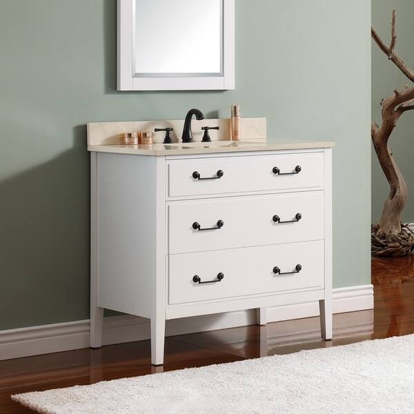 Shop Avanity Delano 37 Inch White Vanity Combo With Top And Sink